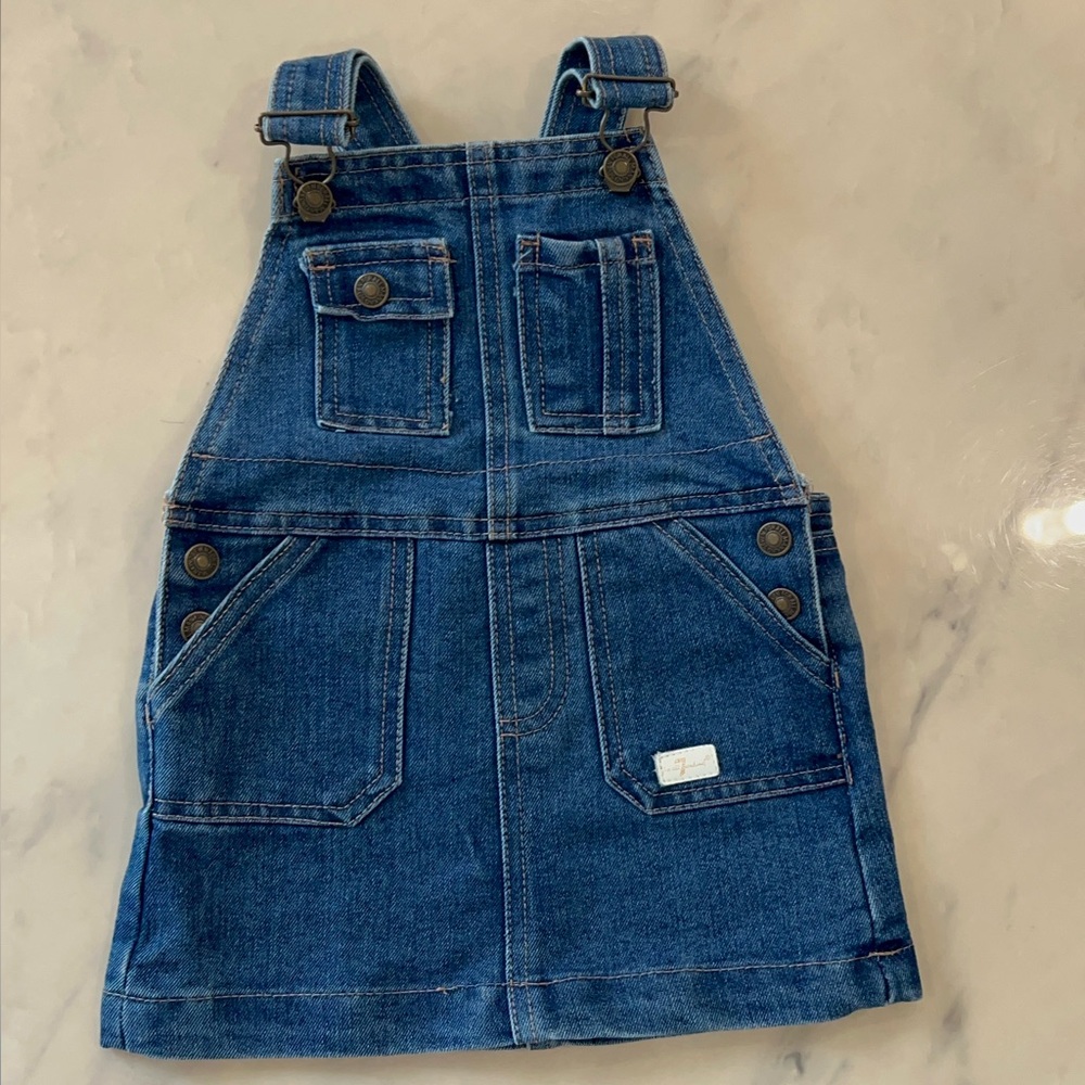 7 For All Man Kind Denim Overall Skirt.